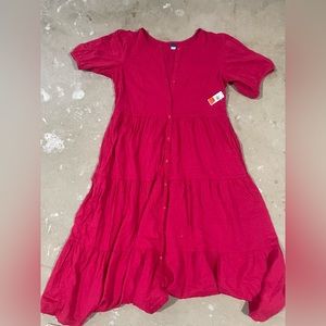 Hot Pink Old Navy Midi Dress